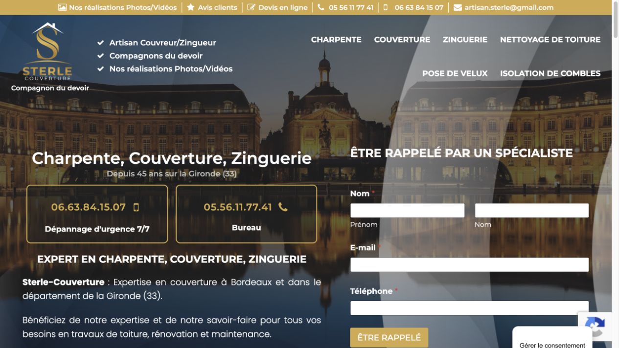Capture du site de Sterle Couverture