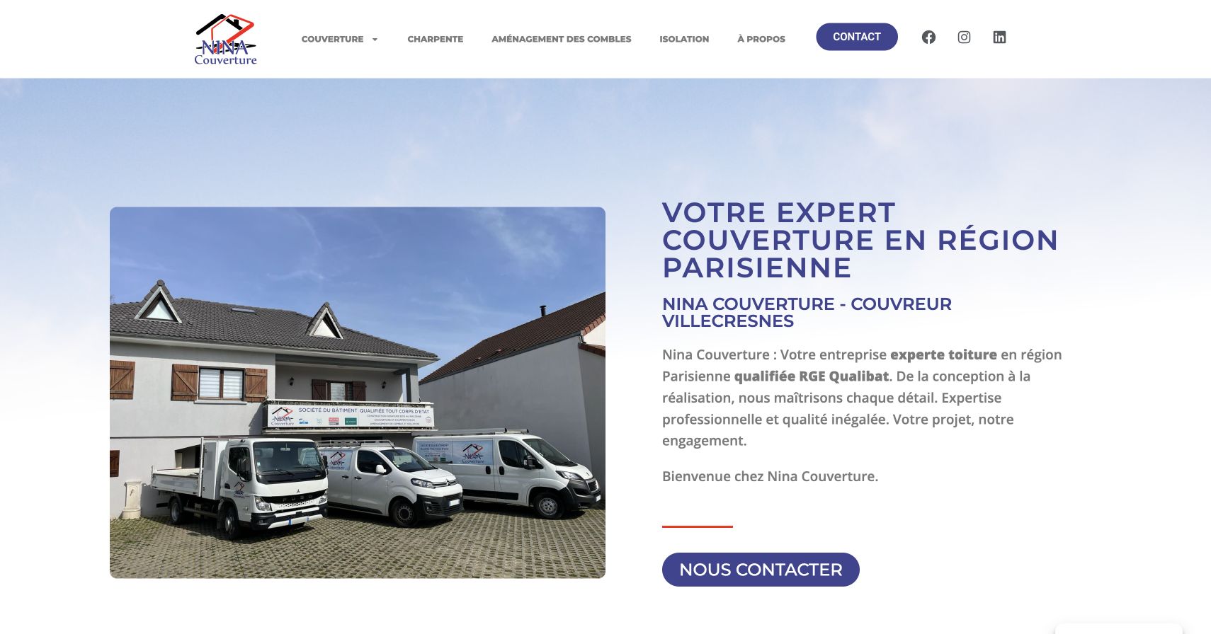 Capture du site de Nina Couverture